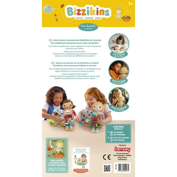 Lansay Bizzikins Dans le Jardin - Poupée éducative 2-en-1 Lansay Bizzikins Dans le Jardin - Poupée éducative 2-en-1