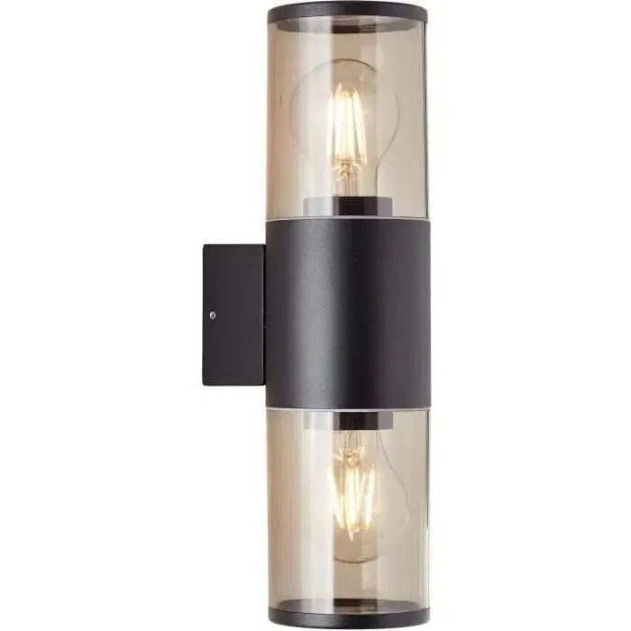 Brilliant Applique extérieure murale SERGIORO 2xE27, IP44, noir dépoli, aluminium et plastique, 33.2 x 12.5 x 9 cm
