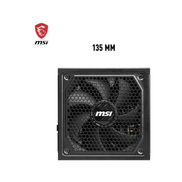 MSI MAG A1000GL - Alimentation PC Gaming Modulaire 1000W 80 PLUS Gold, ATX 3.1, PCIe 5.1, Connecteur 16 broches 600W, Ventilateur 135mm, Câbles Plats