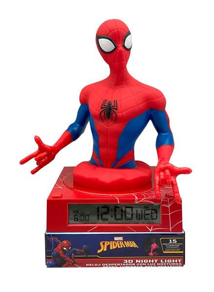 Kids Licensing Réveil figurine 3D Spiderman Rouge et Bleu Kids Licensing Réveil figurine 3D Spiderman Rouge et Bleu