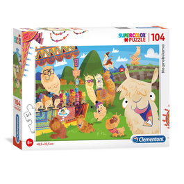Clementoni SuperColor Pas de ProbLAMA - Puzzle 104 pièces pour enfants à partir de 6 ans, unisexe, format SuperColor