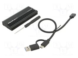 QOLTEC Boîtier pour disques M.2 USB 3.1 Gen 2 en aluminium, noir