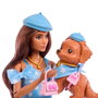 MATTEL Barbie Twinning Looks Latina avec chiot et accessoires bleus à pois