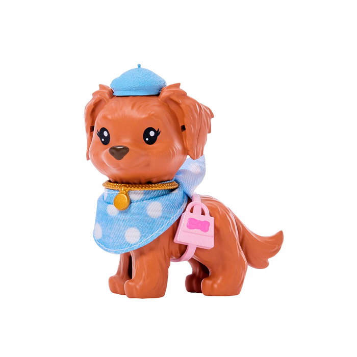 MATTEL Barbie Twinning Looks Latina avec chiot et accessoires bleus à pois