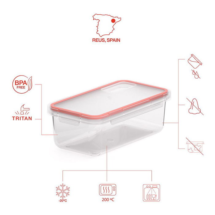 Récipient de Conservation des Aliments Valira 6090/50 Hermétique Transparent Plastique 750 ml