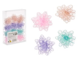 Pincello PVC 24 Pièces Visillo Boucles Pastel Couleurs Vert Bleu Violet Rose 7,5 cm (Set de 12)