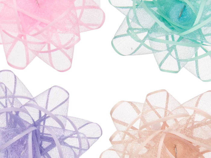 Pincello PVC 24 Pièces Visillo Boucles Pastel Couleurs Vert Bleu Violet Rose 7,5 cm (Set de 12)