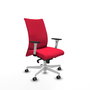 Piqueras Y Crespo Silla Albacete confidente rouge avec mécanisme synchro et base blanche