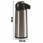 Kinvara Thermos à Robinet en Acier Inoxydable 1,9 L Argent et Noir 17 x 35,5 x 13,5 cm (Set de 4)