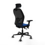 Piqueras Y Crespo Chaise de bureau Jorquera, Assise Bleue et Dossier Noir, Accoudoirs 3D, Sincro/Traslack