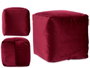 Giftdecor Puff Carré Velours 30 x 30 cm Grenat (Set de 4)