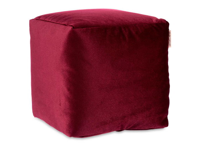 Giftdecor Puff Carré Velours 30 x 30 cm Grenat (Set de 4)