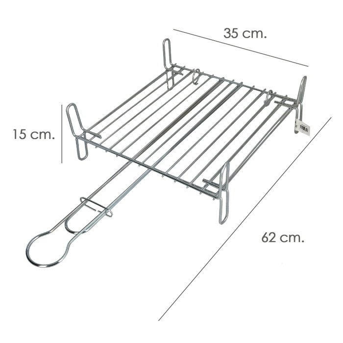 SATURNIA Grille de barbecue double n° 3 35x35 cm chromée