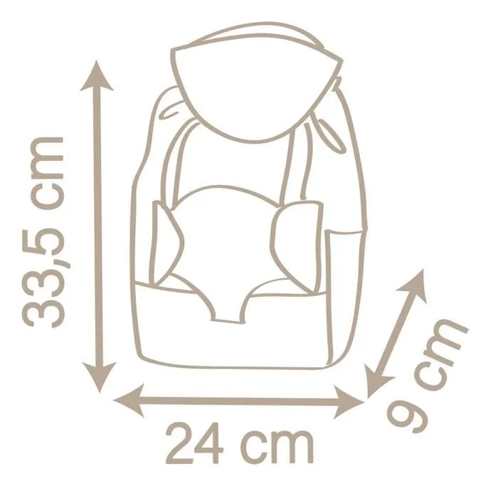 Smoby - Sac à dos Baby Nurse avec porte-bébé intégré et porte-biberon pour enfant, rangement pour poupon et accessoires
