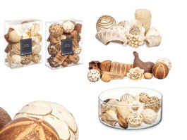 GIFTDECOR Set Pot-pourri Rectangulaire 2 Modèles Assortis Blanc-Marron
