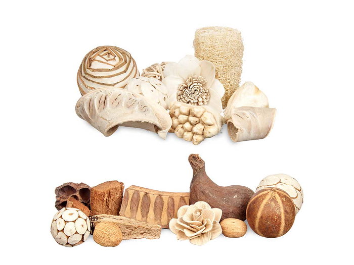 Giftdecor Set de 2 Popurris Rectangulaires 16x21x7.5 cm Blanc et Marron (Set de 12)