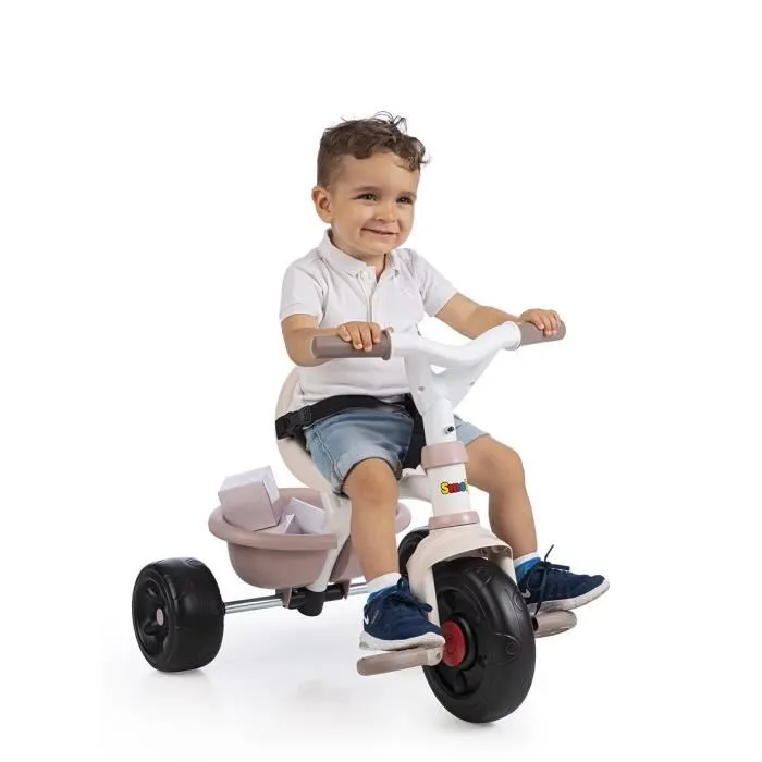 Smoby Tricycle évolutif enfant Be Fun Rose - Métal, siège 2 positions, canne parentale réglable - Pour enfants à partir de 15 mois - Réf. SMOBY Be Fun