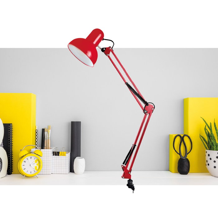GSC Evolution Flexo de bureau avec clip rouge E27 40W