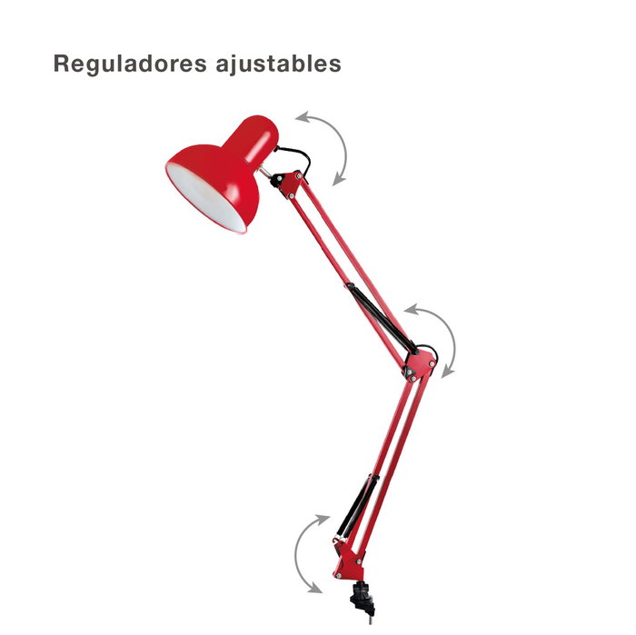 GSC Evolution Flexo de bureau avec clip rouge E27 40W