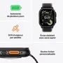 Apple Watch Ultra 3 GPS + Cellular 49mm Boîtier Titanium Noir avec Bracelet Trail Loop Noir/Charbon S/M