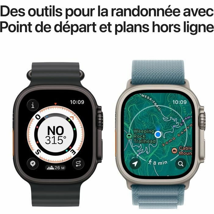 Apple Watch Ultra 3 GPS + Cellular - Boîtier Black Titanium - Bracelet Black/Charcoal Trail Loop - S/M