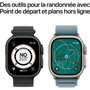 Apple Watch Ultra 3 GPS + Cellular - Boîtier Black Titanium - Bracelet Black/Charcoal Trail Loop - S/M