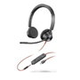 Poly Blackwire 3325 Casque stéréo USB-C, Jack 3,5 mm et Adaptateur USB-A, Certifié Microsoft Teams, Noir