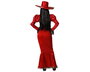 Déguisement Catrina Adulte Femme XXL - Robe Longue Rouge et Grand Chapeau avec Fleurs - Inspiré du Jour des Morts - Polyester 2025