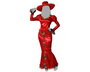 Déguisement Catrina Adulte Femme XXL - Robe Longue Rouge et Grand Chapeau avec Fleurs - Inspiré du Jour des Morts - Polyester 2025