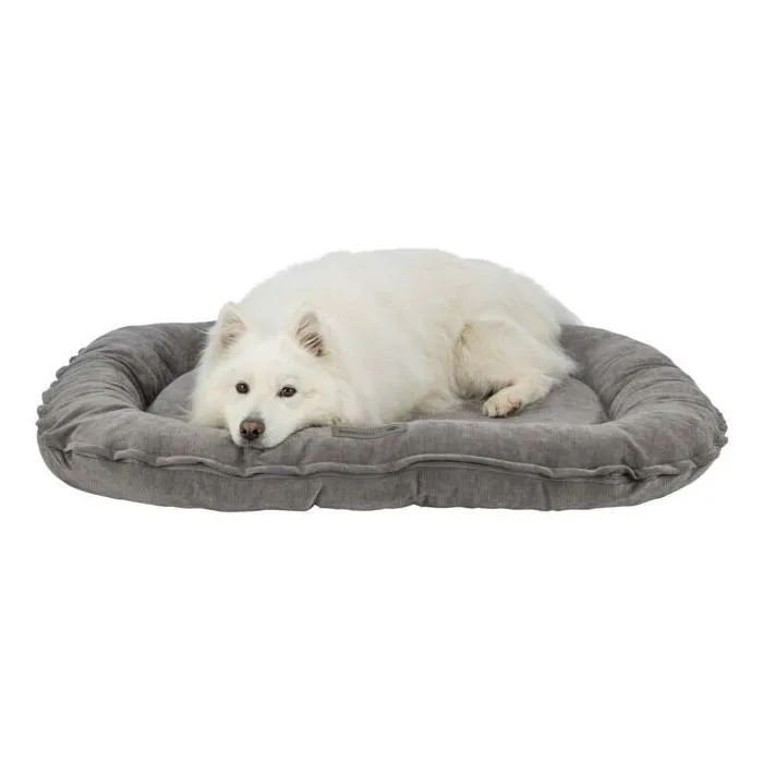 TRIXIE - Vital LENNOX - Coussin orthopédique pour chien - Tissu chenille ovale - 70 x 55 cm - Gris - Mousse mémoire et confort