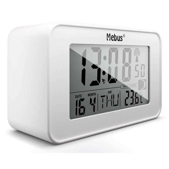 Mebus 51461 Réveil Radio Numérique Blanc