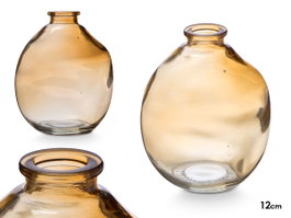 GIFTDECOR Bocal en verre irrégulier ambre