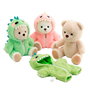 TOYS REVOLUTION Peluche Ours Lofy 30cm avec Déguisement à Fermeture Éclair Interchangeable - Compagnon en Peluche