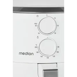 Medion MD13020 Friteuse à air chaud Airfryer 4.7 L 1500 Watts Minuterie 60 min Température 80-200°C Blanc