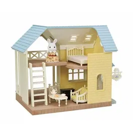 Sylvanian Families - Coffret Le cottage au toit bleu 5671 - Maison de poupée avec mobilier et figurine - Jeu d'imagination pour enfant 5 ans et plus