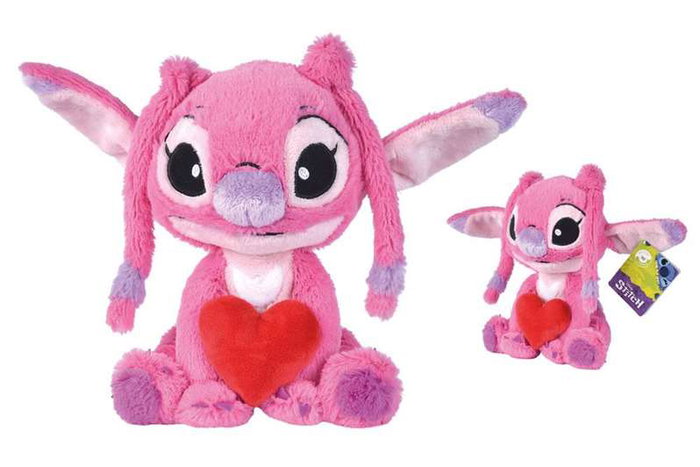 Stitch Peluche Angel avec cœur 25 cm