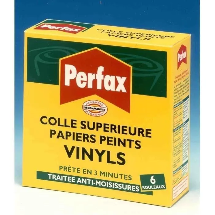 Perfax Colle pour papier peint Vinyl 200gr - Pour papiers plats, expansés, à relief et encres gonflantes - Prête en 3 minutes