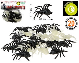Pack de 20 araignées noires Halloween