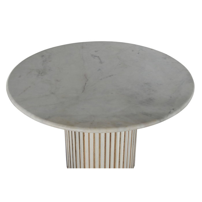Home ESPRIT Table de Salle à Manger en Marbre et Bois de manguier 120 x 120 x 76 cm Home ESPRIT Table de Salle à Manger en Marbre et Bois de manguier 120 x 120 x 76 cm