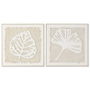 Toile Home ESPRIT Blanc Beige Feuille d'une plante Cottage 62,5 X 3,5 X 62,5 CM (2 Unités)