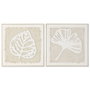Toile Home ESPRIT Blanc Beige Feuille d'une plante Cottage 62,5 X 3,5 X 62,5 CM (2 Unités)