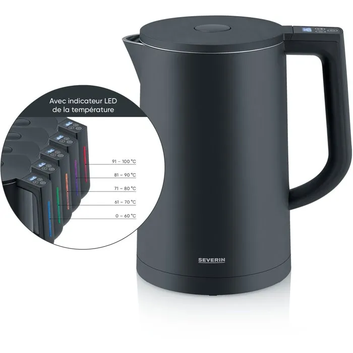 Severin WK 3483 Bouilloire électrique noire mat 1,7L Severin WK 3483 Bouilloire électrique noire mat 1,7L