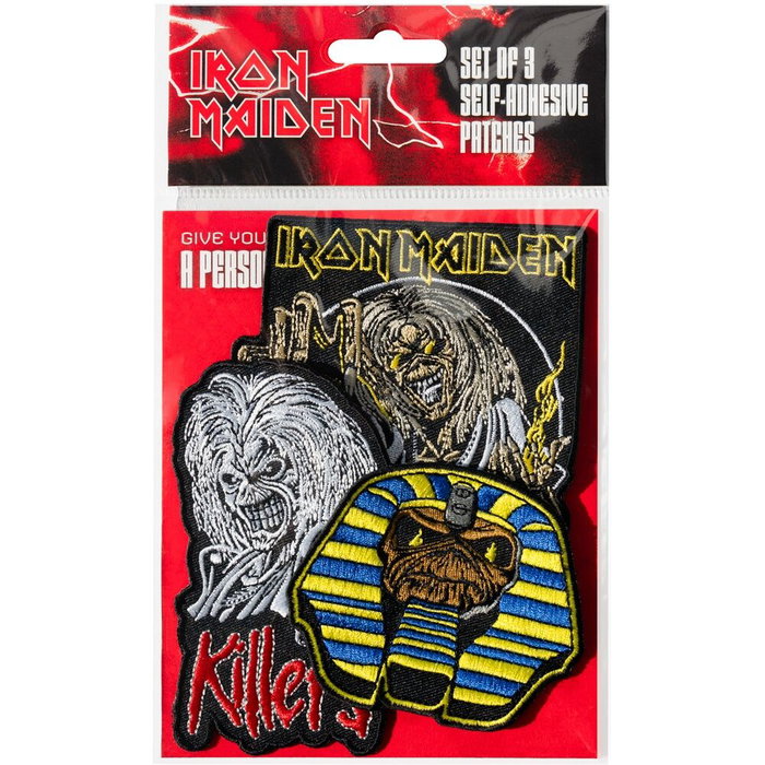 ERIK Set de 3 Patchs Broderies Iron Maiden en Polyester à Coudre ou à Coller sur Tissu