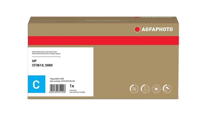 AgfaPhoto Cartouche de toner compatible Cyan pour HP CF361X (9500 pages) AgfaPhoto Cartouche de toner compatible Cyan pour HP CF361X (9500 pages)