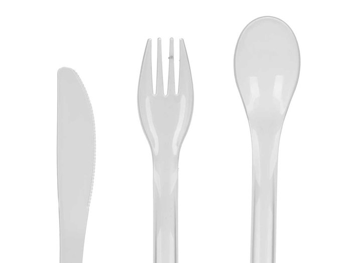 Leknes Set de 20 couverts transparents en plastique PP/PS avec porte-couverts 20x3x4.5 cm (Set de 24) Leknes Set de 20 couverts transparents en plastique PP/PS avec porte-couverts 20x3x4.5 cm (Set de 24)