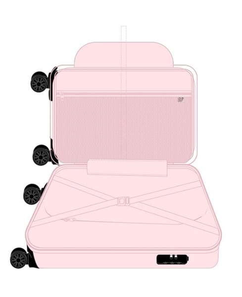 Safta Valise cabine 20" Miffy Flores pour enfants, 34.5 x 55 x 20 cm, motif fleurs, trolley, à partir de 3 ans