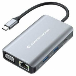 Conceptronic DONN21G Station d'accueil 7 en 1 USB-C, HDMI, VGA, LAN, USB 3.0