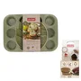 Zenker Moule à Muffins 12 Empreintes Inox + 40 Caissettes Papier Bio Green Vision - Antiadhésif Écologique pour Cupcakes et Petits Gâteaux