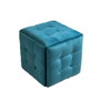 GO GIFT Jeu de tabourets Transformer Bleu Velours Acier 50 x 50 x 50 cm Pouf 5 en 1 5 Unités