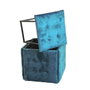 GO GIFT Jeu de tabourets Transformer Bleu Velours Acier 50 x 50 x 50 cm Pouf 5 en 1 5 Unités